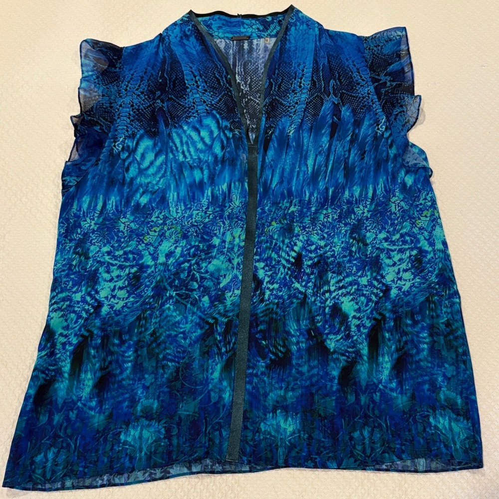 Elite Tahiri Blue Ruffled Women's Top